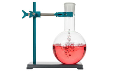 Isolated Chemistry Flask with Stand