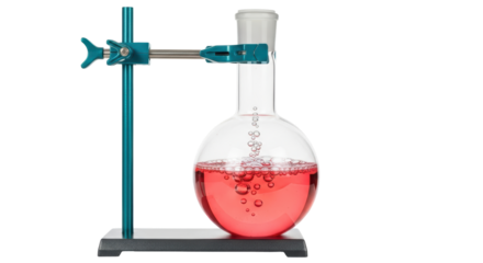 Isolated Chemistry Flask with Stand
