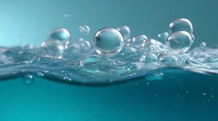 Bubbles Clear Liquid with Rippled Surface