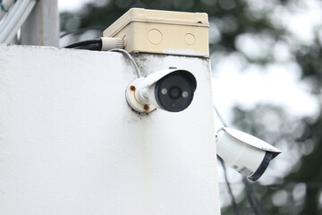 Security camera on the wall