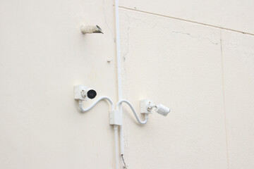Security camera on the wall
