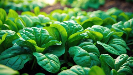 Fresh green lettuce plants growing in a garden bed with vibrant leaves