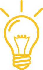 Creativity Icon &ndash; Simple Lightbulb Line Symbol for Ideas, Innovation, and Creative Services
