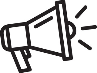  Megaphone Icon &ndash; Minimalist Line Art Symbol for Advertising, Marketing, and Promotion