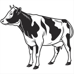 black cow vector illustration