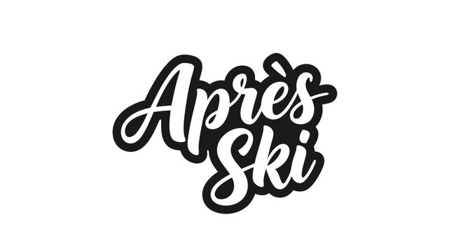 Elegant Après-Ski Typography Illustration for Festive Winter Celebrations and Graphic Designs