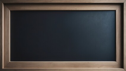 Blackboard with a wooden frame, empty and clean. Classroom, education, or presentation background. Traditional teaching tool and display surface.