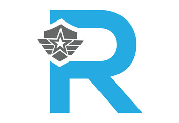 General army with latter R logo design concept