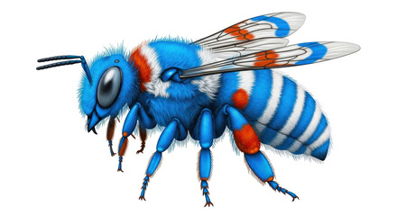 Isolated Striped Bee