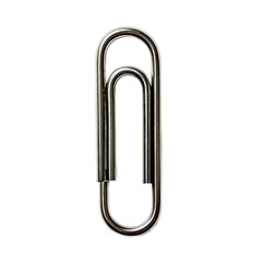 Silver paperclip close up image
