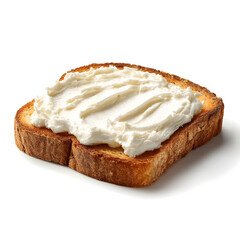 Toasted bread slice generously topped with creamy white spread