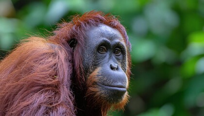 Obraz premium Endangered Orangutan in Natural Habitat for World Orangutan Day
