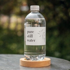 Clear Plastic Bottle of Still Water with Minimal Label
