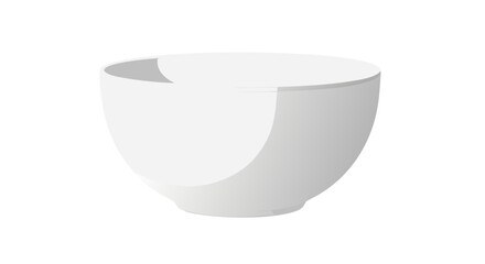 Sleek White Ceramic Bowl: A Clean and Minimalist Kitchen Essential Depicted on a White Background with Subtle Gradients