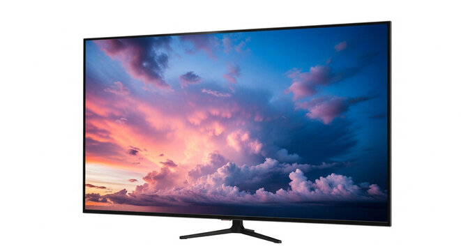 lcd monitor with clouds and sky