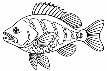 coloring page line art the bluegill black vector