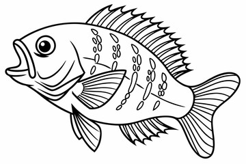 coloring page line art the bluegill black vector