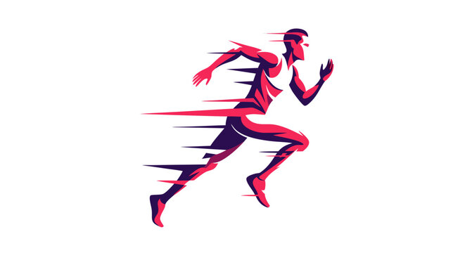 Dynamic Motion: A Stylized Runner Expressing Speed and Velocity Through Artistic Interpretation - Powered by Adobe