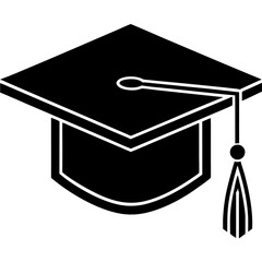 Graduation cap and diploma vector illustration representing academic achievement