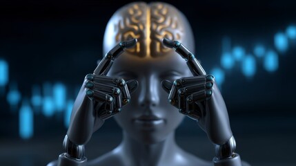 Intelligent Robot Contemplation Artificial Intelligence Modern Technology