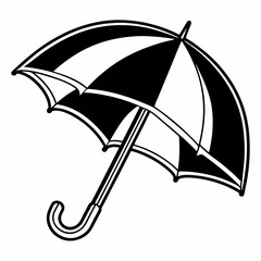 Black umbrella icon vector isolated on white background showing weather protection accessory