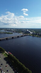 Drone Shot of Ocean Waves and Seaside Landscape