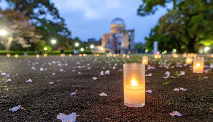 Candles Lit in Remembrance of Hiroshima and Nagasaki Tragedy