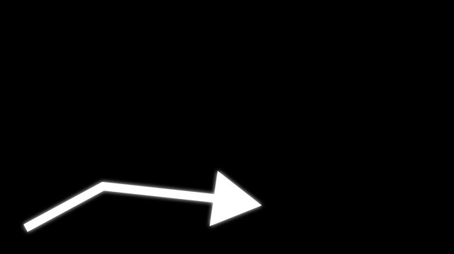 Growing business arrow on black. Profit arow .Business concept, growing chart. Concept of sales symbol icon with arrow moving up. Economic Arrow With Growing Trend,4k video. arrow animation, 