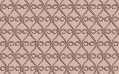 seamless pattern in kazakh style. Ornate background with flowing curves and swirls for wallpaper, textiles, or decorative surfaces