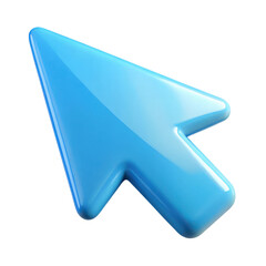 Translucent Light Blue Glass Cursor Arrow 3D Render