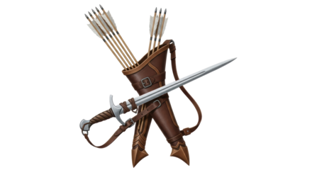 Isolated Sword With Arrows