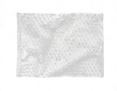 Wrinkled bubble wrap sheet isolated