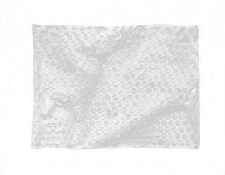 Wrinkled bubble wrap sheet isolated