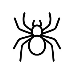 Black Outline Spider Icon Illustration Isolated
