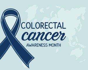 Colorectal Cancer Awareness Month Blue Ribbon Graphic