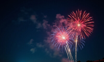 fireworks in the night sky
