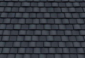 Seamless texture of dark asphalt shingle roof, black, roof