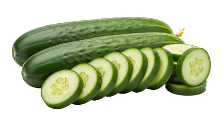 Isolated Cucumbers and Slices