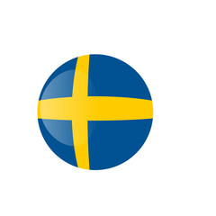 Sweden flag icon, Round sweden flag icon, Round sweden flag vector icon isolated, sweden flag button.