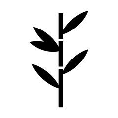 Bamboo plant silhouettes Bamboo parts and section of branches and leaves shapes for design Icon Vector Illustration button for social networking services, internet forums, news websites and blogs. Ico