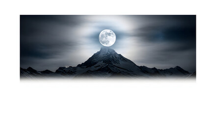 Night mountain landscape moon moonlight nature dark sky scenic peak cloudscape background wallpaper generated with ai