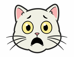 vector scared cartoon cat face