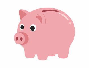 vector piggy bank happy piggy in pink color