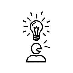 Lightbulb Idea Overhead Vector Icon  