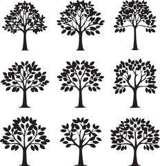 Obraz premium Growth and nature abstract tree icons