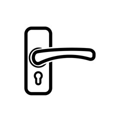 Door handle icon in vector style with black outline  