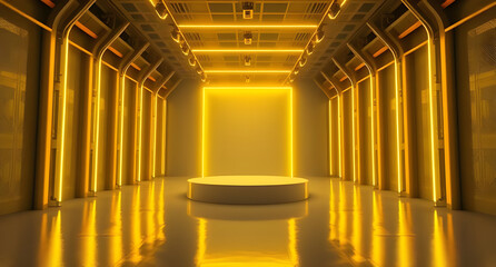 3d render of abstract background, corridor, tunnel, virtual reality space