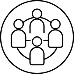 Circle of people icon representing community and connection isolated on transparent background