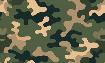 Scalable modern vector illustration of a classic seamless military camouflage pattern, camouflage military texture background soldier repeated seamless green print, easily editable.