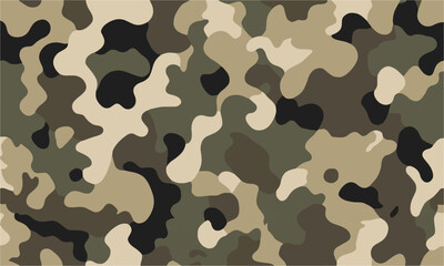 Scalable modern vector illustration of a classic seamless military camouflage pattern, camouflage military texture background soldier repeated seamless green print, easily editable.